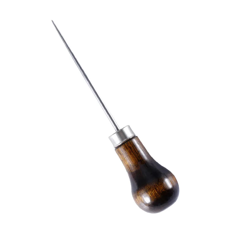 Durable Professional Leather Wood Handle Awl For Leather Craft Stitching Sewing Accessories Sewing Stitching Awl Hand Tools
