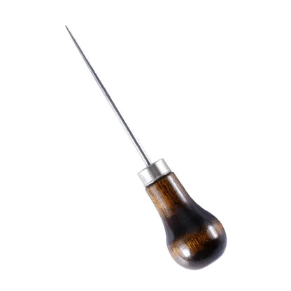 Durable Professional Leather Wood Handle Awl For Leather Craft Stitching Sewing Accessories Sewing Stitching Awl Hand Tools