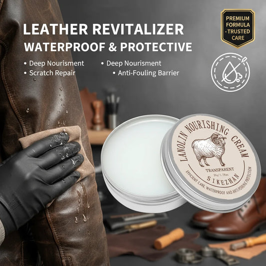 Leather Jacket Care Cream – Lanolin Nourishing Balm, Transparent Conditioner To Restore, Waterproof & Protect Leather Coats