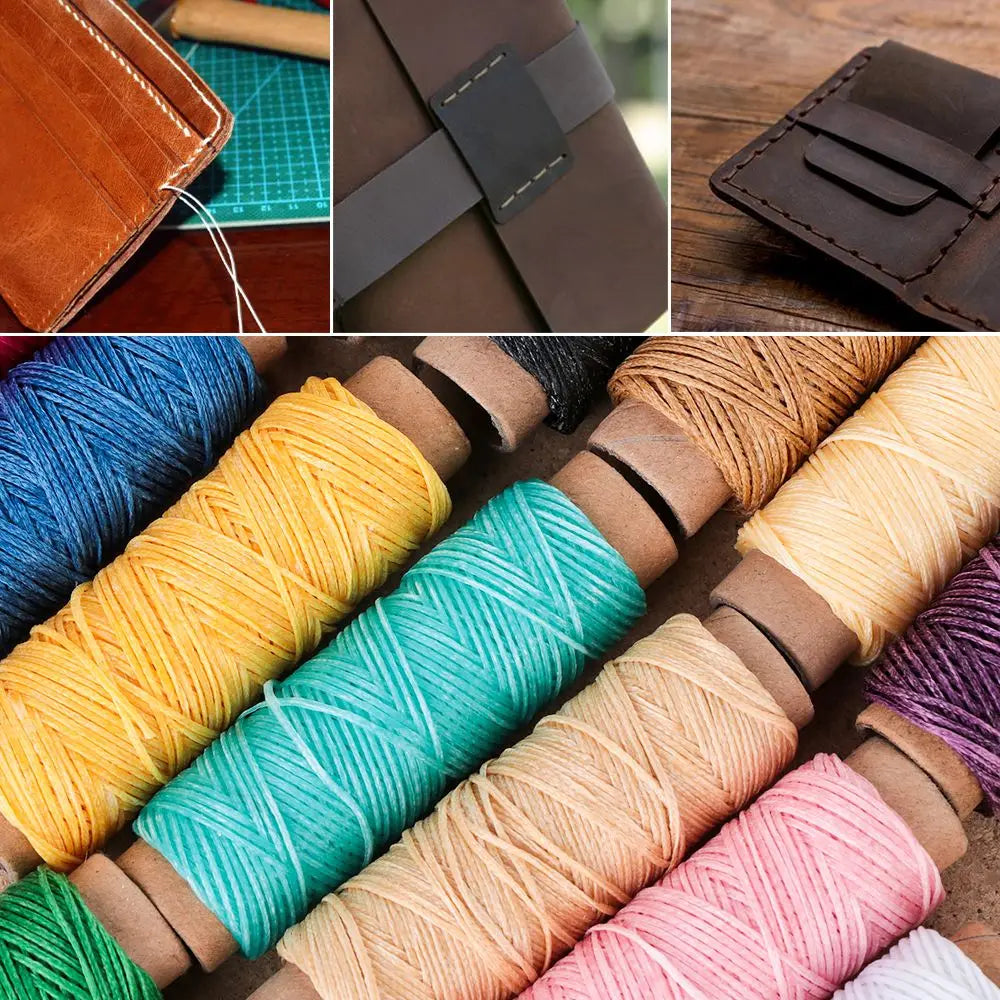 30m/roll 150D Flat DIY Hand Stitching Leather Sewing Line Waxed Thread Cord